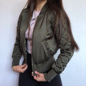 GREEN BOMBER JACKET